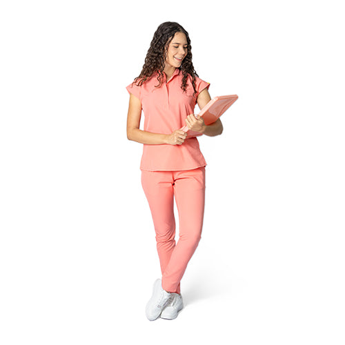 Uniforme Dama Flex Cuello Mao pantalón clasico