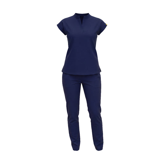 Uniforme Dama Flex Cuello Mao pantalón clasico