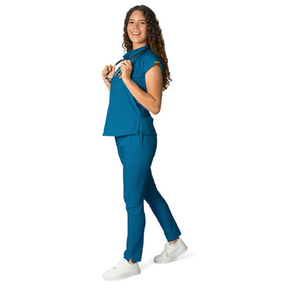 Uniforme Dama Flex Cuello Mao pantalón clasico