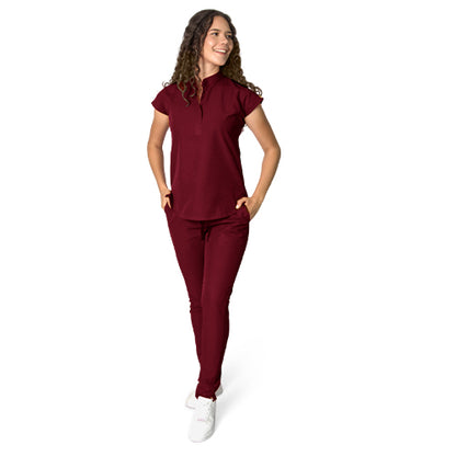 Uniforme Dama Flex Cuello Mao pantalón clasico